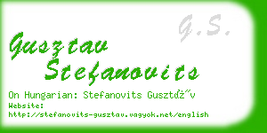 gusztav stefanovits business card